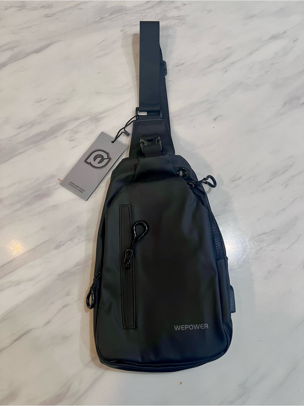 Wepower Black Crossbody Sling Bag